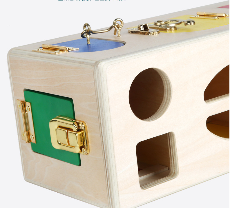 Wooden Shapes and Locks Box