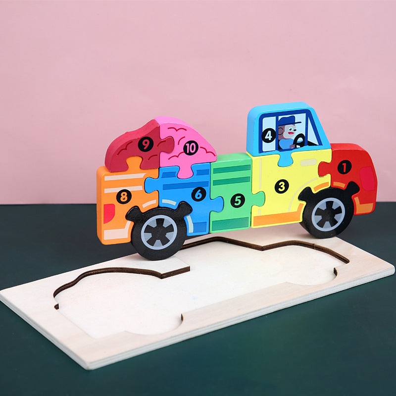 Wooden three-dimensional puzzle