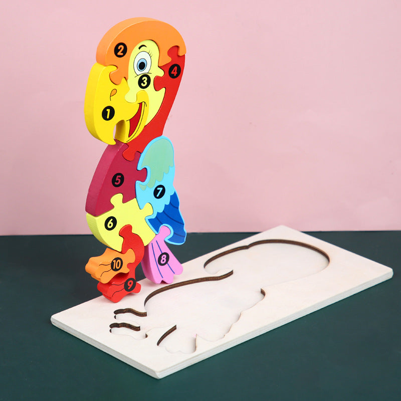 Wooden three-dimensional puzzle