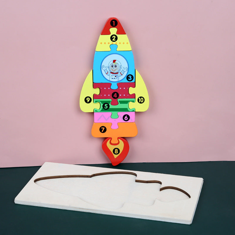 Wooden three-dimensional puzzle