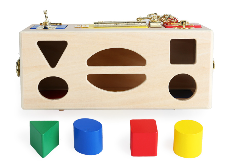 Wooden Shapes and Locks Box