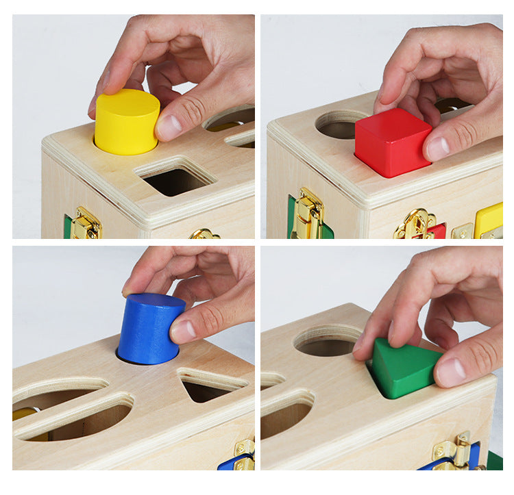 Wooden Shapes and Locks Box