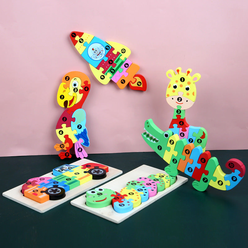 Wooden three-dimensional puzzle